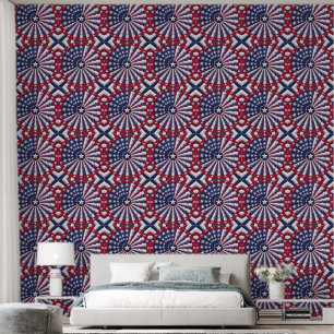 Isometric USA Flag Pattern Wallpaper & Vorhang Tapete