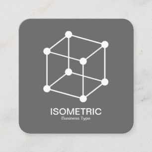 Isometrische Cube - Grau Quadratische Visitenkarte