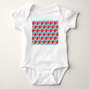 Isometrische Kuben: farbenfroher Vintager Hintergr Baby Strampler