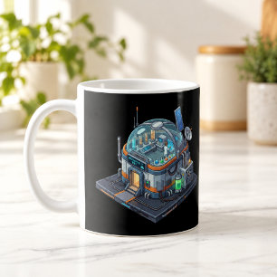 Isometrische Sci-Fi-Forschungslaborkuppel-Tasse Kaffeetasse