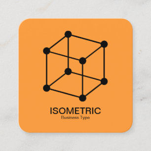 Isometrischer Cube - Schwarz auf Bernstein Quadratische Visitenkarte