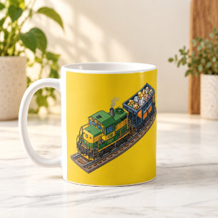 Isometrischer Erz-Express-Zug-Tycoon-Becher Kaffeetasse