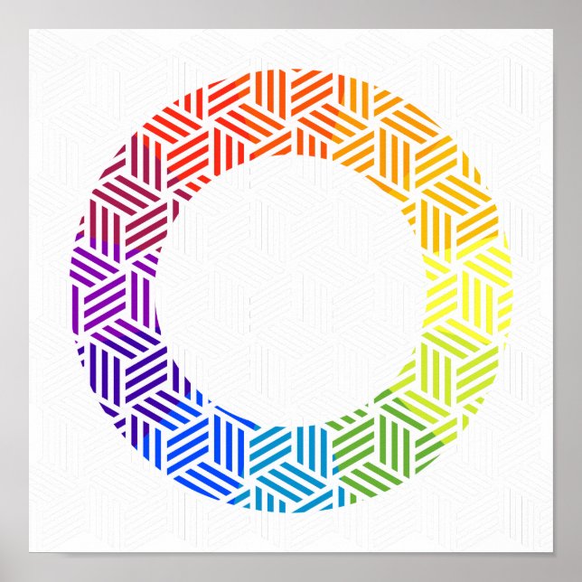 Isometrisches Weave-Farbrad Poster (Vorne)