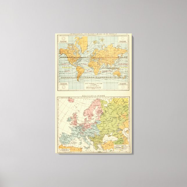 Isothermal, winds Religions Europa Leinwanddruck (Vorderseite)