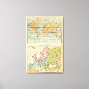 Isothermal, winds Religions Europa Leinwanddruck