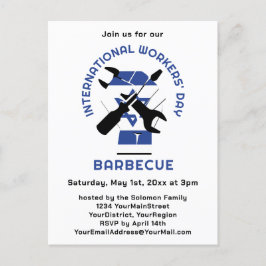ISRAEL-Arbeitstage-Barbecue für internationale Arb Einladungspostkarte