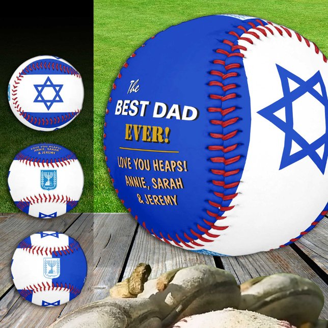 Israel Bester Vater, patriotisch, israelische Flag Baseball (Von Creator hochgeladen)