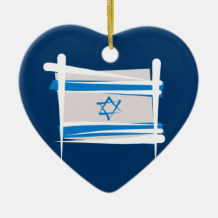 Israel-Bürsten-Flagge Keramikornament
