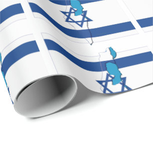 Israel   Davidstern   israelische Flagge Geschenkpapier