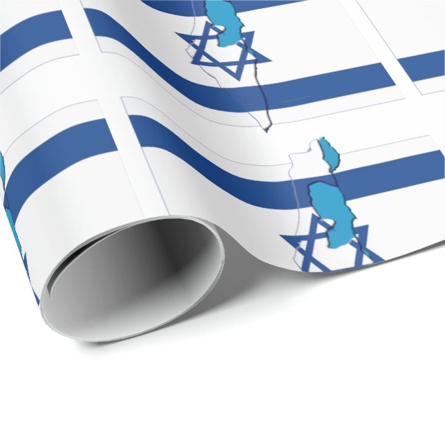 Israel | Davidstern | israelische Flagge Geschenkpapier (Rolleneckpunkt)