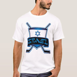 Israel-Eis-Hockey-kundengerechter hinterer Druck-T T-Shirt