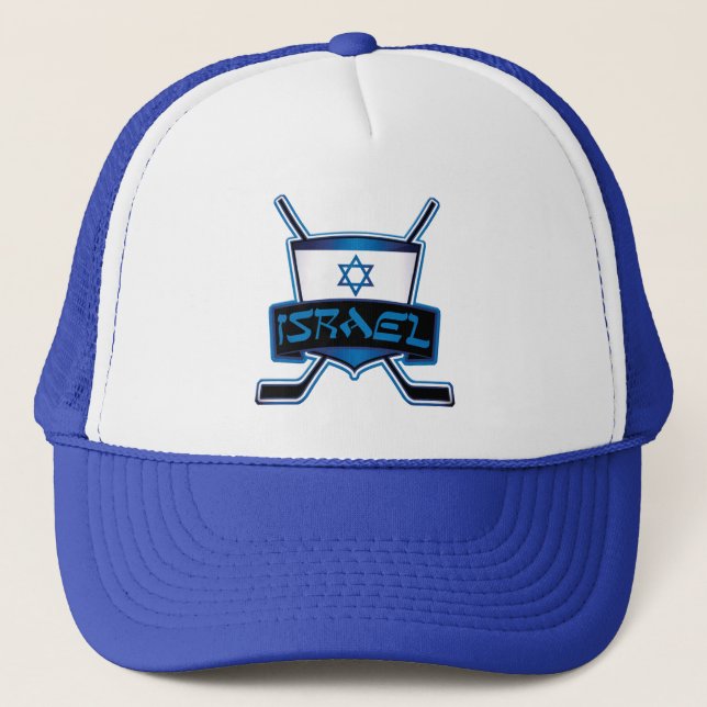 Israel Eishockey-Flag Truckerkappe (Vorderseite)