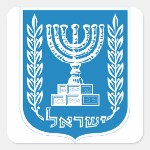 Israel-Emblem Quadratischer Aufkleber