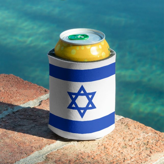 Israel Fahne blauen modernen Muster patriotisch Dosenkühler (In Situ Pool)