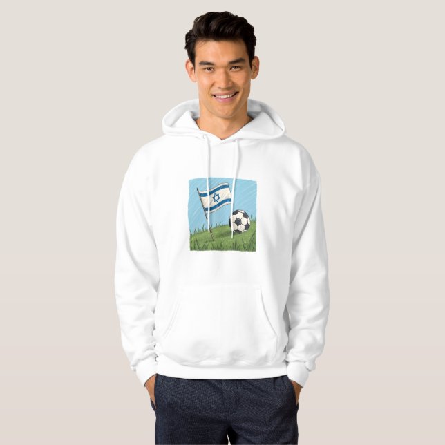 Israel flag and soccer ball hoodie (Vorne ganz)