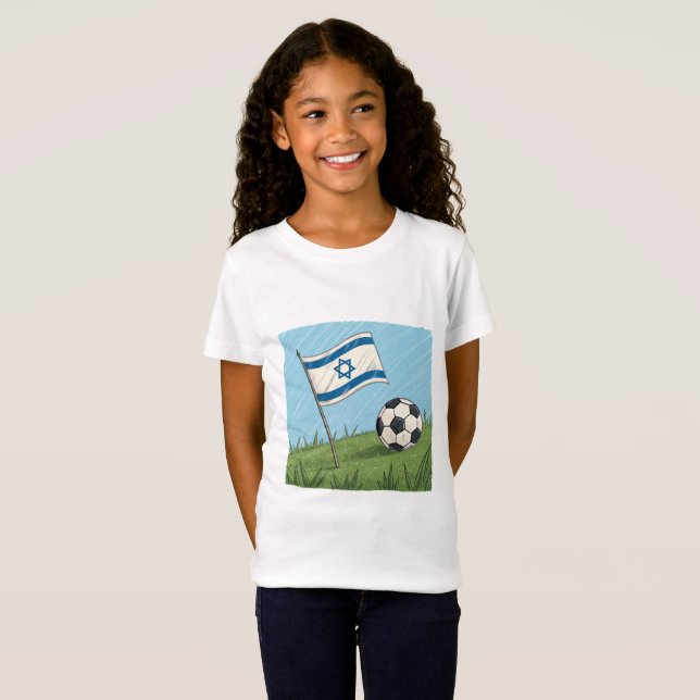 Israel flag and soccer ball T-Shirt (Vorne ganz)