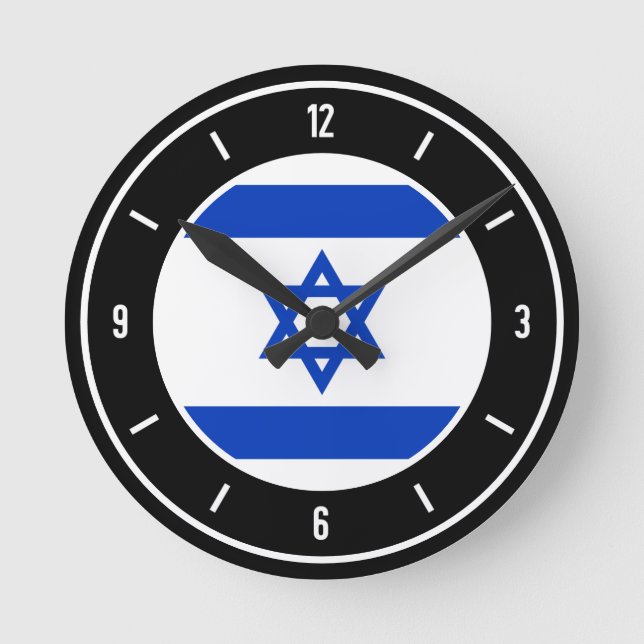 Israel Flag Elegant Runde Wanduhr (Vorderseite)