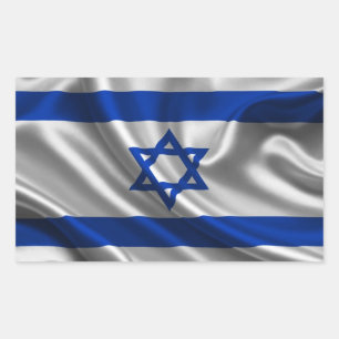 Israel Flag Fabric Rechteckiger Aufkleber