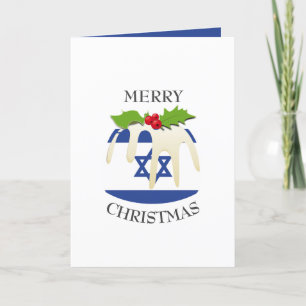 ISRAEL FLAG festes Pudding Christmas Feiertagskarte