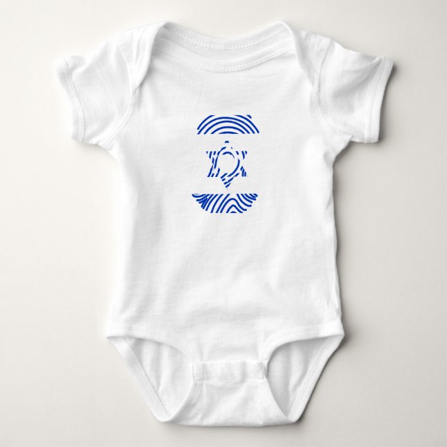 Israel Flag Fingerprint Baby Strampler (Vorderseite)