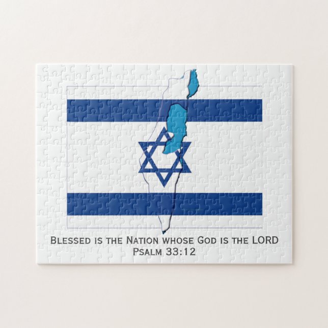 ISRAEL FLAG| Gesegnete Nation| Star von David Puzzle (Horizontal)