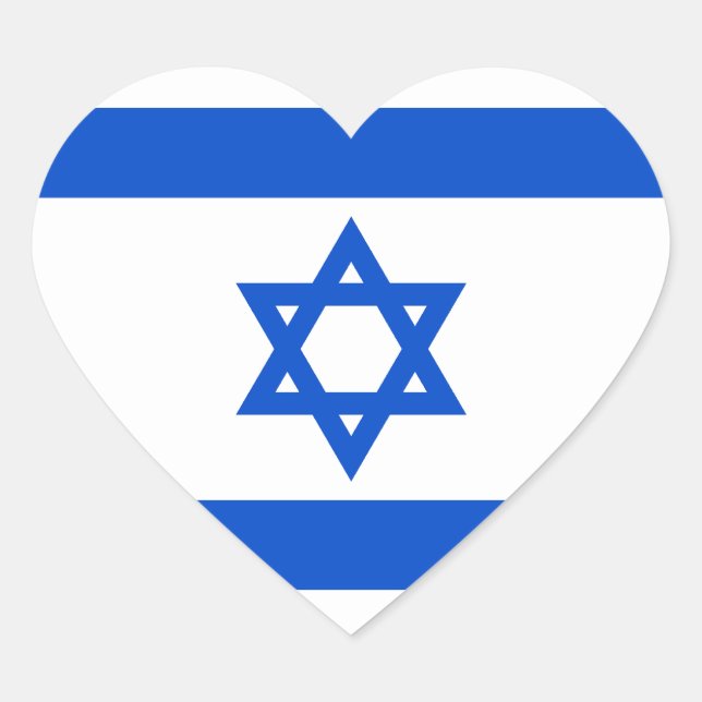 Israel Flag Heftsticker Herz-Aufkleber (Vorderseite)