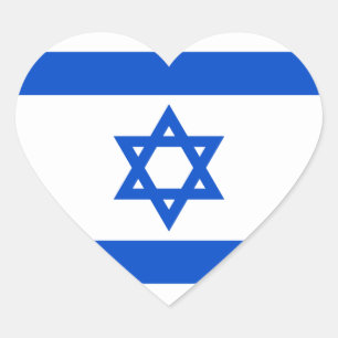 Israel Flag Heftsticker Herz-Aufkleber
