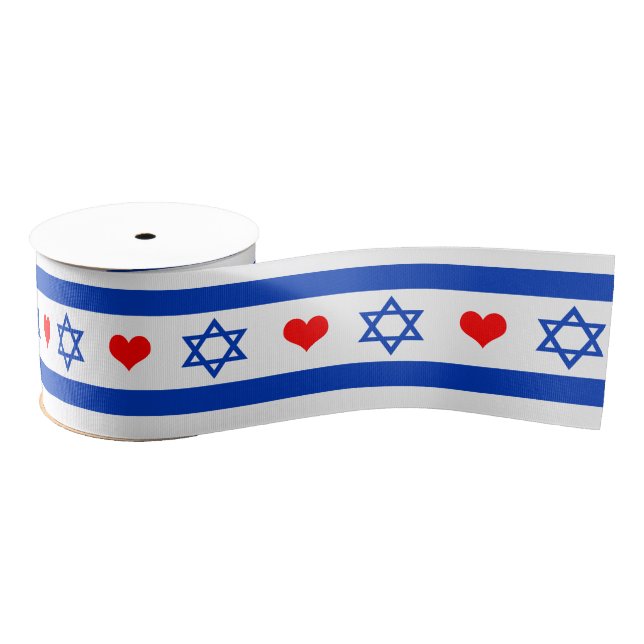 Israel Flag & Herz, Reisen, Urlaub/Sport Ripsband (Spule)