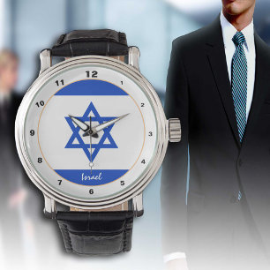 Israel Flag & Israel trendy mode /design watch Armbanduhr