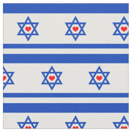 Israel Flag & jüdisches Herz / trendige Modebraut Stoff