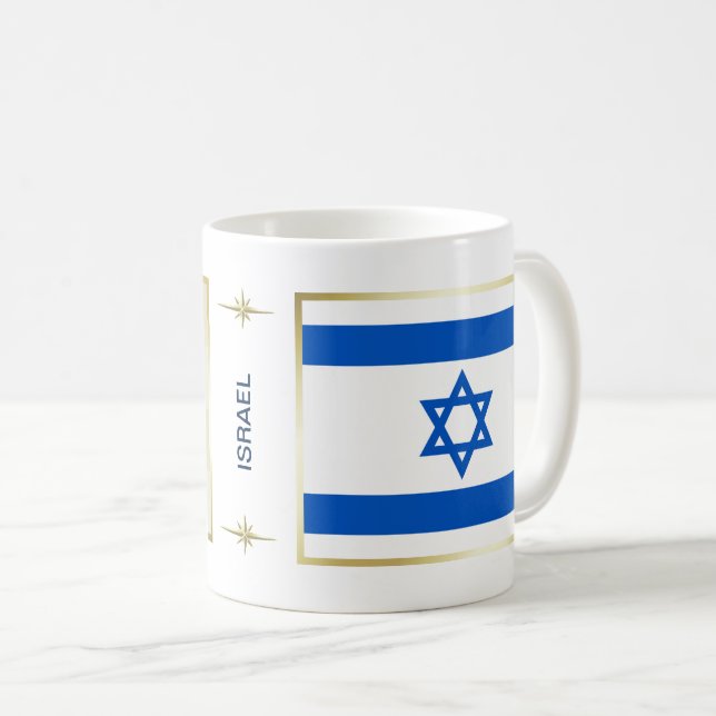 Israel Flag + Karte Tasse (VorderseiteRechts)