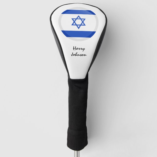 Israel Flag & Mit Monogramm Golf Clubs Cover Golf Headcover (Vorderseite)