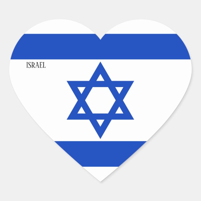 Israel Flag Patriotic Herz-Aufkleber (Vorderseite)