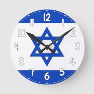 Israel Flag Wall Clock - Flag of Israel Runde Wanduhr
