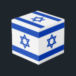 Israel Flagblau weiß Würfel<br><div class="desc">Israel flaggt blau-weiße moderne patriotische Cube.</div>