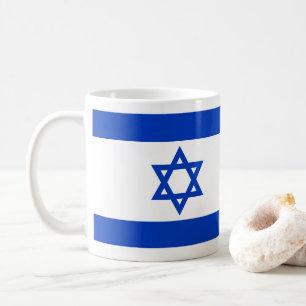 Israel Flagge blau-weiß moderne patriotische Kaffeetasse
