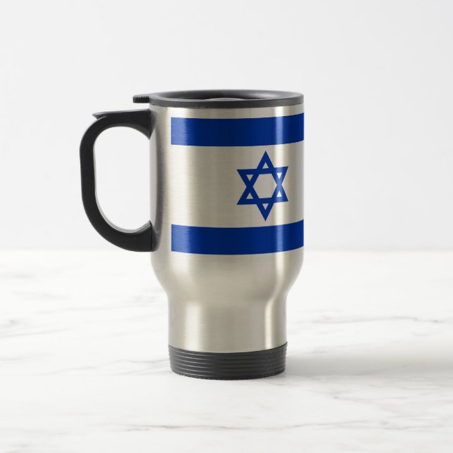 Israel Flagge blau-weiß moderne patriotische Reisebecher (Links)