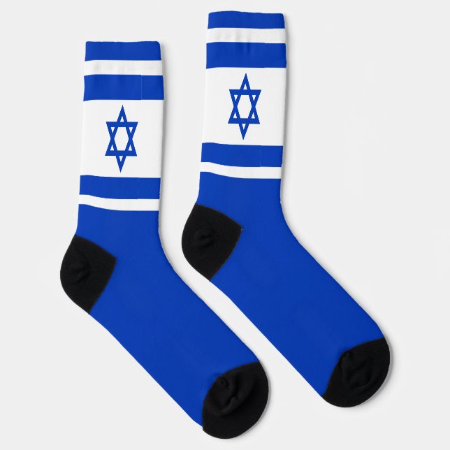 Israel Flagge blau-weiß moderne patriotische Socken (Rechts)