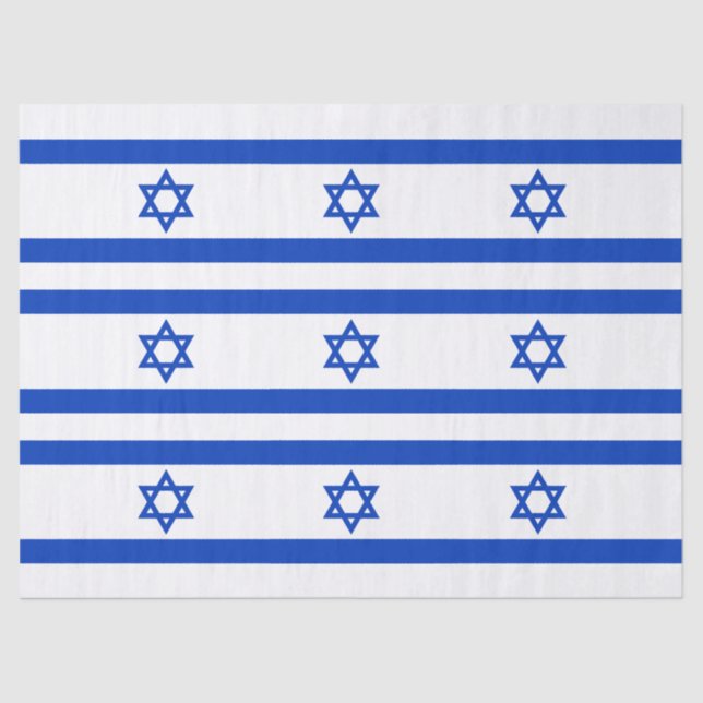 Israel Flagge blau-weiß Star von David Muster Seidenpapier (Vorderseite)