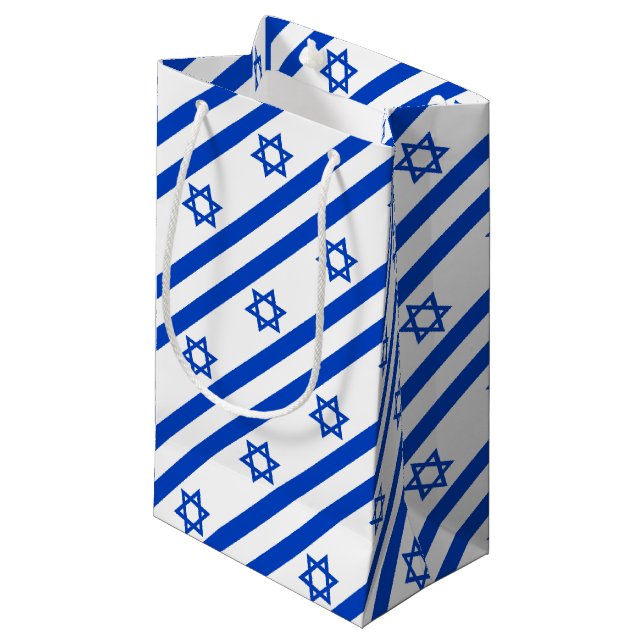 Israel-Flagge blauer Star von David Kleine Geschenktüte (Vorderseite Schrägansicht)