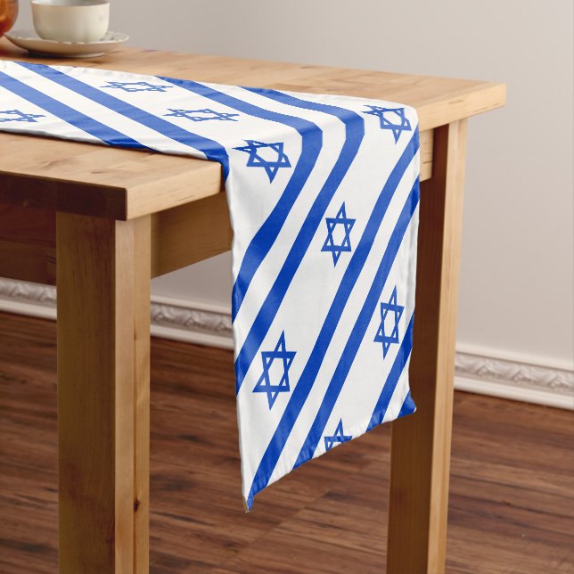 Israel-Flagge blauer Star von David Kurzer Tischläufer (Beispiel)