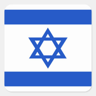 Israel-Flagge blauer Star von David Quadratischer Aufkleber