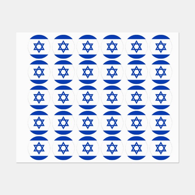 Israel-Flagge Etiketten (Blatt)