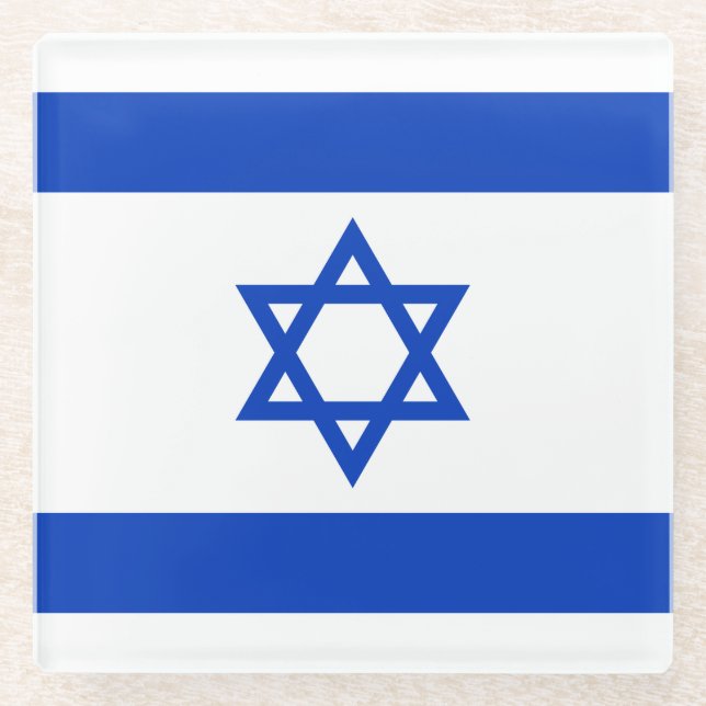 Israel-Flagge Glasuntersetzer (Vorderseite)