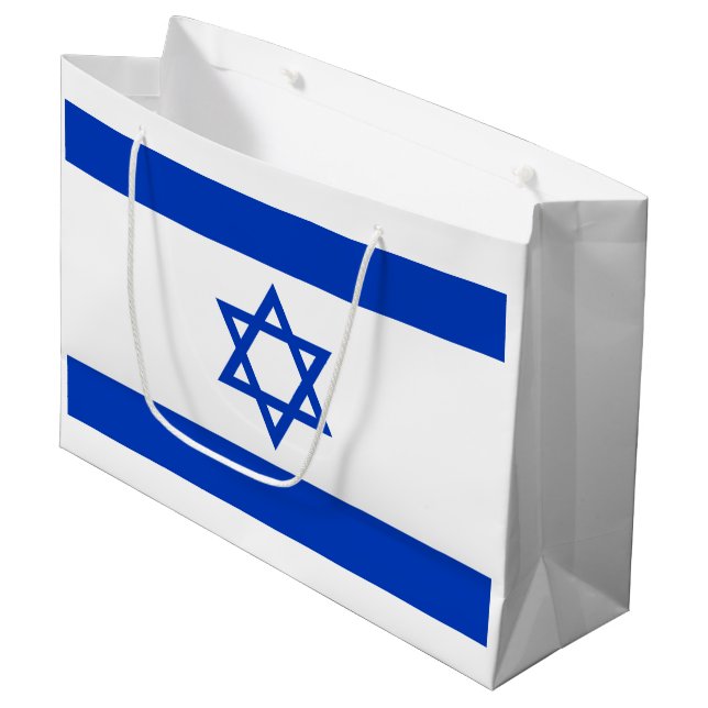 Israel-Flagge Große Geschenktüte (Vorderseite Schrägansicht)