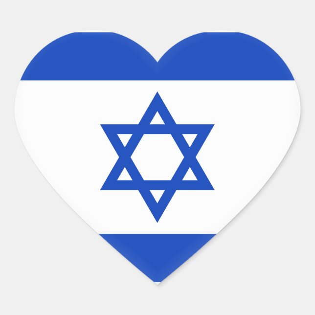 Israel-Flagge Herz-Aufkleber (Vorderseite)