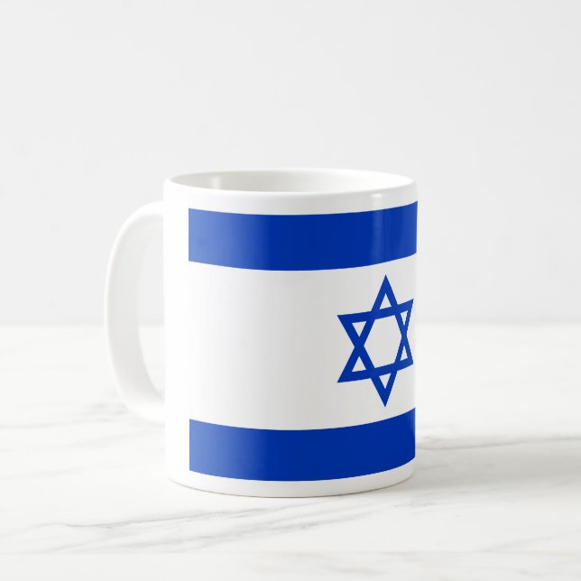 Israel-Flagge Kaffeetasse (Vorderseite Links)