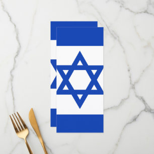 Israel-Flagge Menükarte