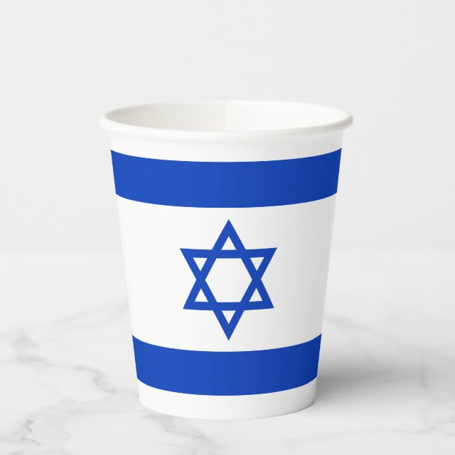 Israel-Flagge Pappbecher (Links)