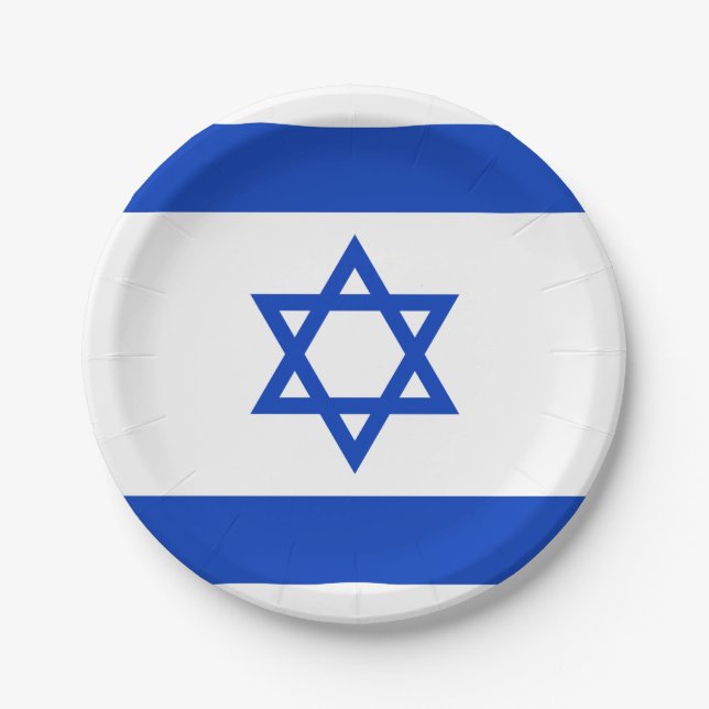 Israel-Flagge Pappteller (Vorderseite)